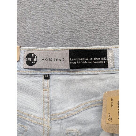 Levi's SilverTab Mom Jeans Womens 28x27 Light Wash High Waisted Tapered Stretch - Picture 14 of 16
